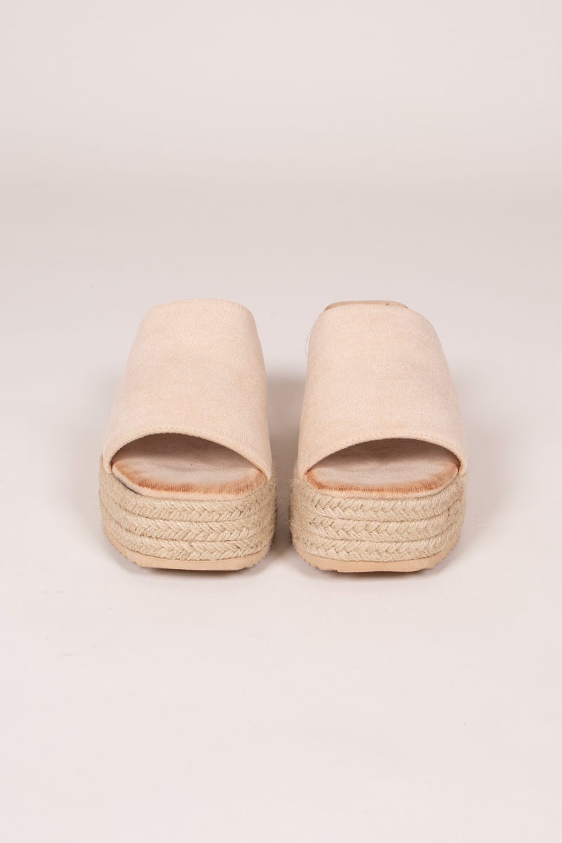  Espadrillos m. kraftig sula, Beige