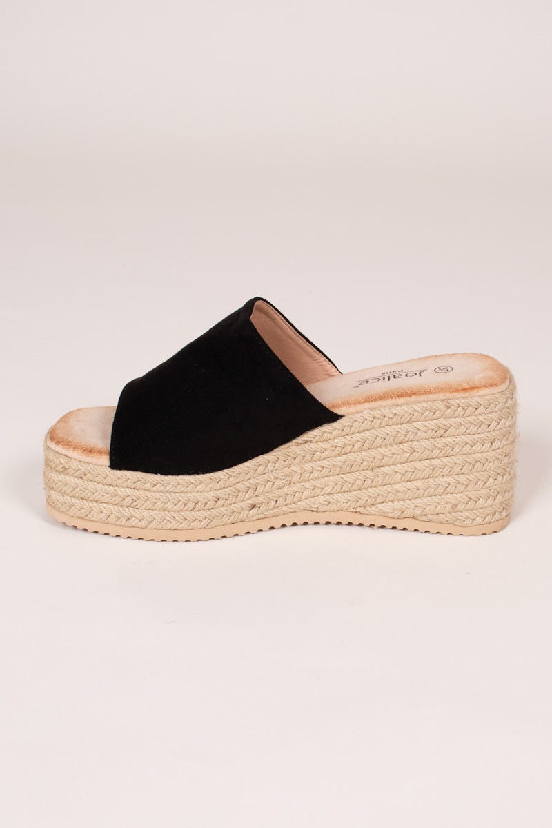  Espadrillos m. kraftig sula, Svart