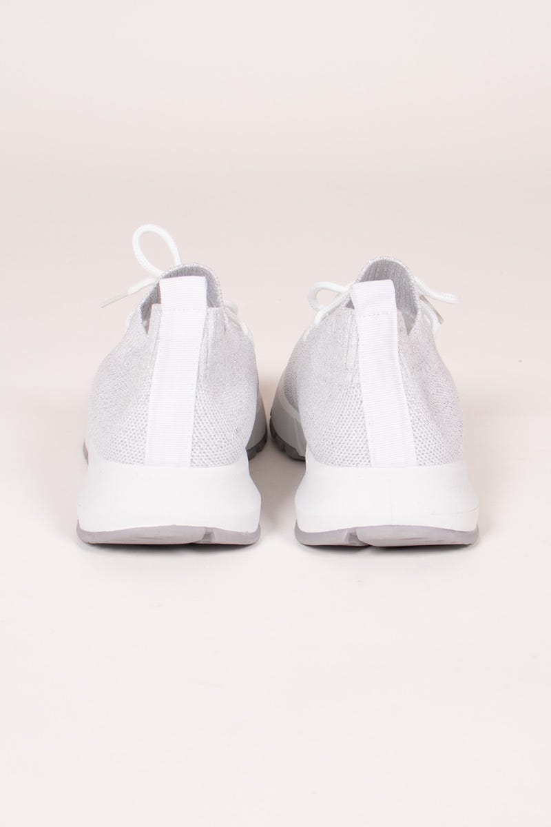 Mesh sneakers m. glimmer, Vit