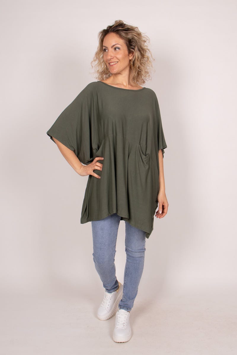 T-shirt poncho, Khaki