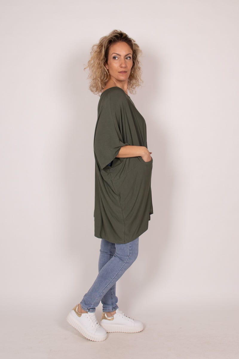 T-shirt poncho, Khaki