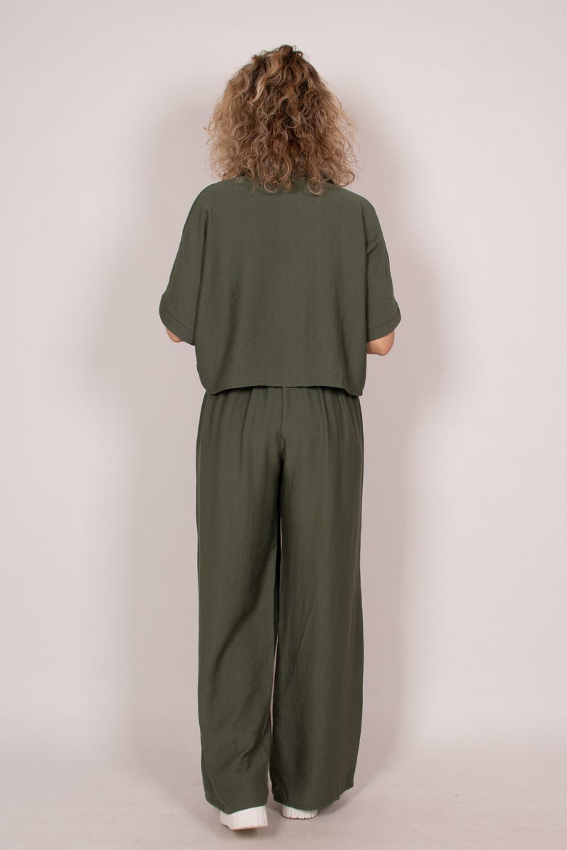 Cropped skjorta, Khaki