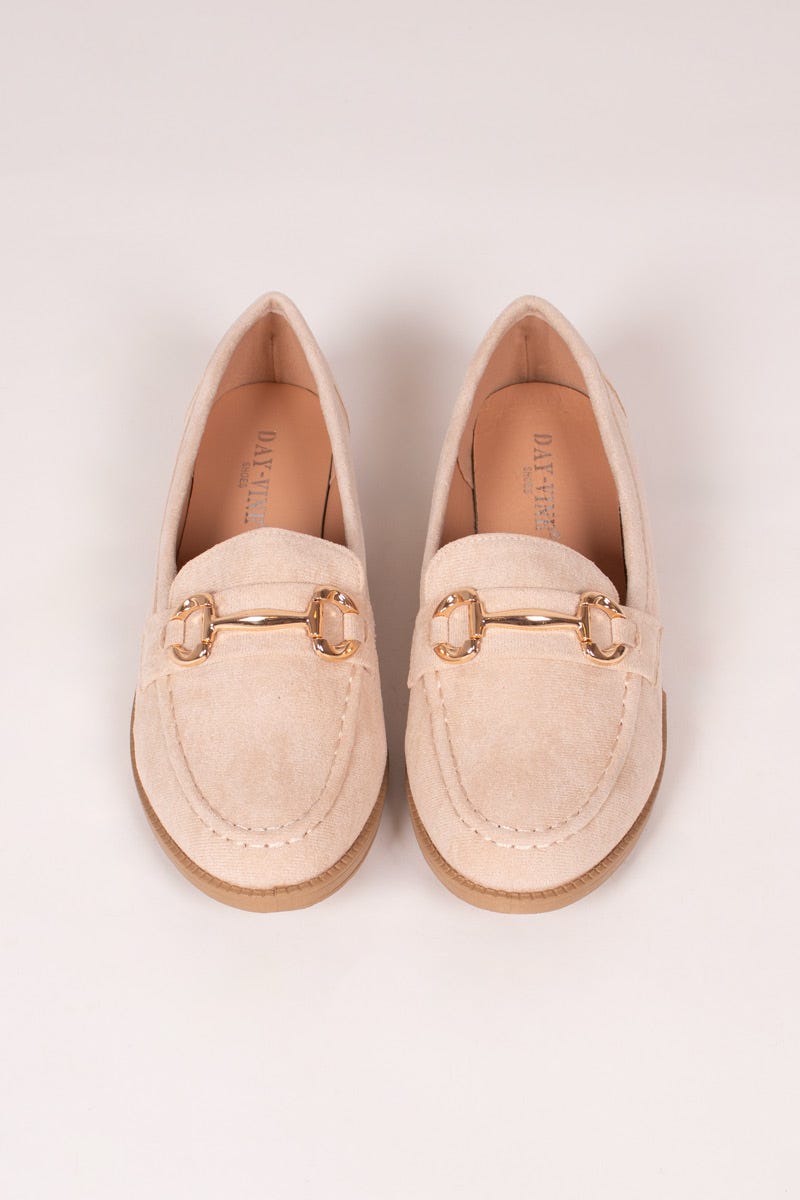 Loafers m. spänne, Beige