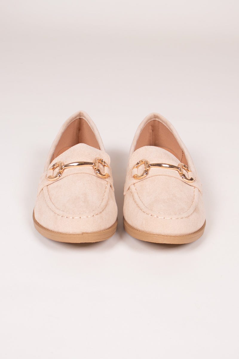 Loafers m. spänne, Beige