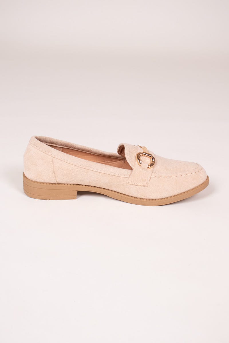 Loafers m. spänne, Beige