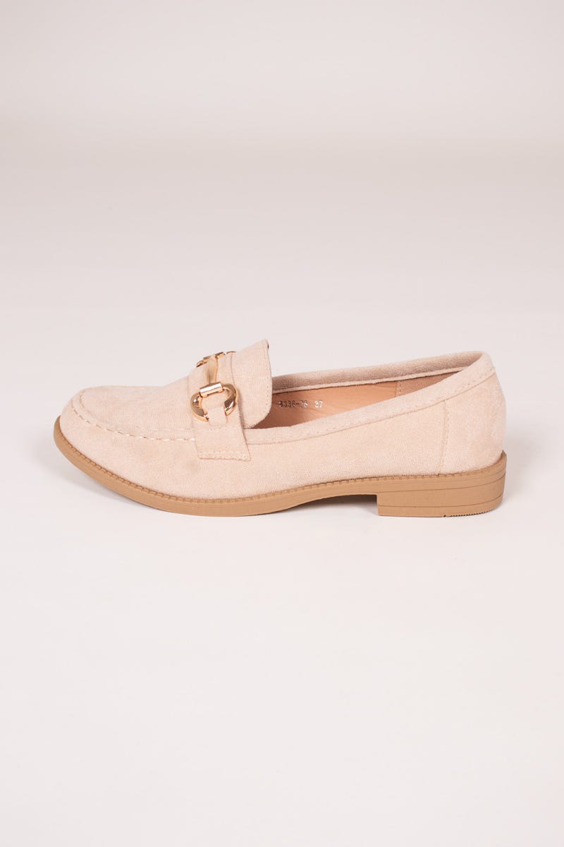 Loafers m. spänne, Beige