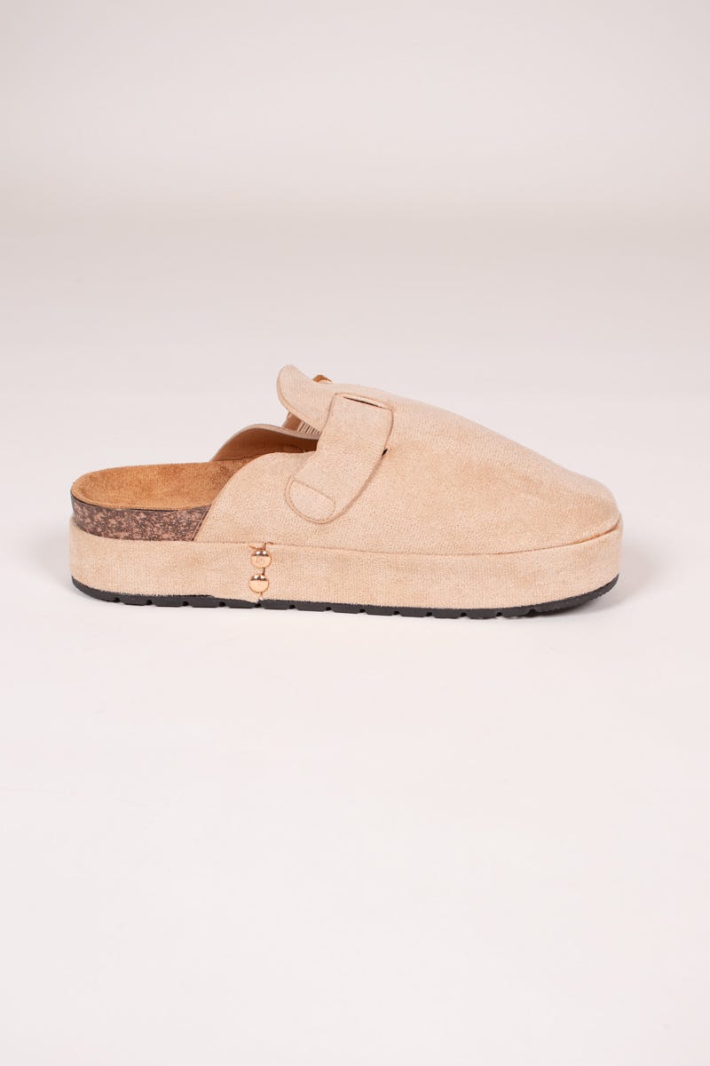 Slippers m. tjock sula, Beige