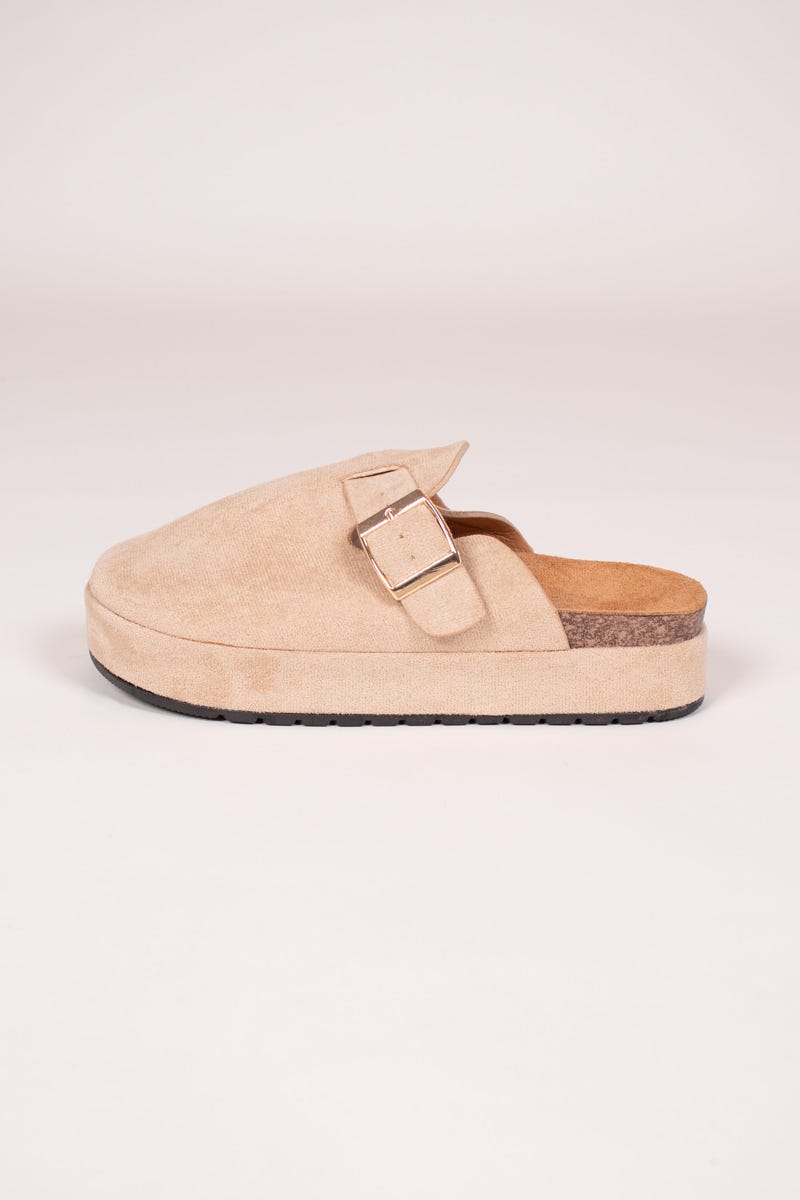 Slippers m. tjock sula, Beige