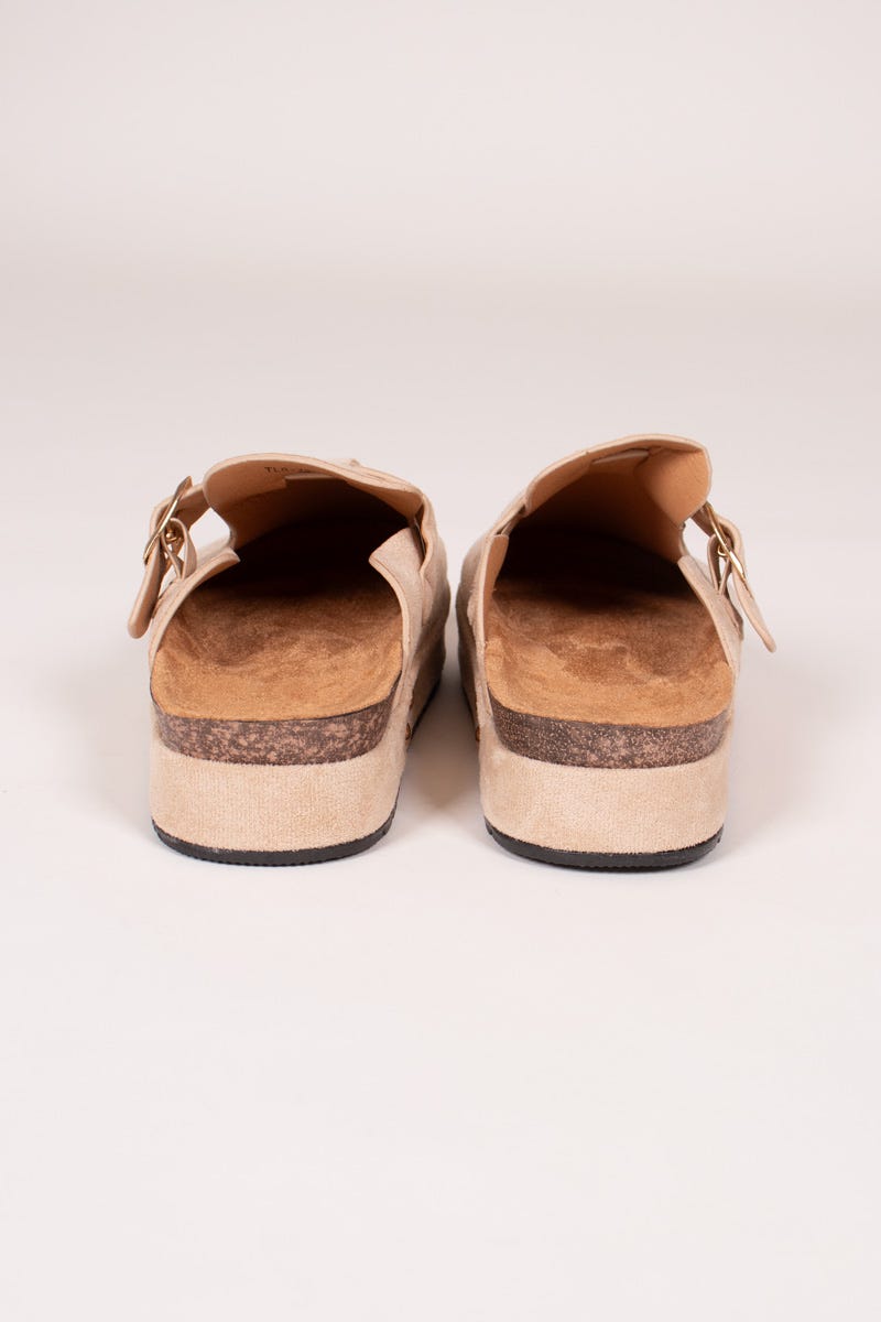 Slippers m. tjock sula, Beige