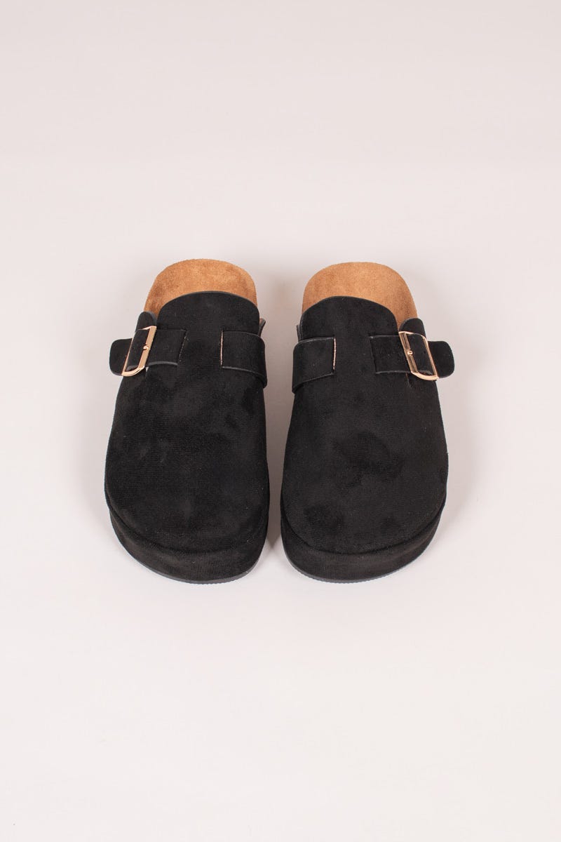 Slippers m. tjock sula, Svart