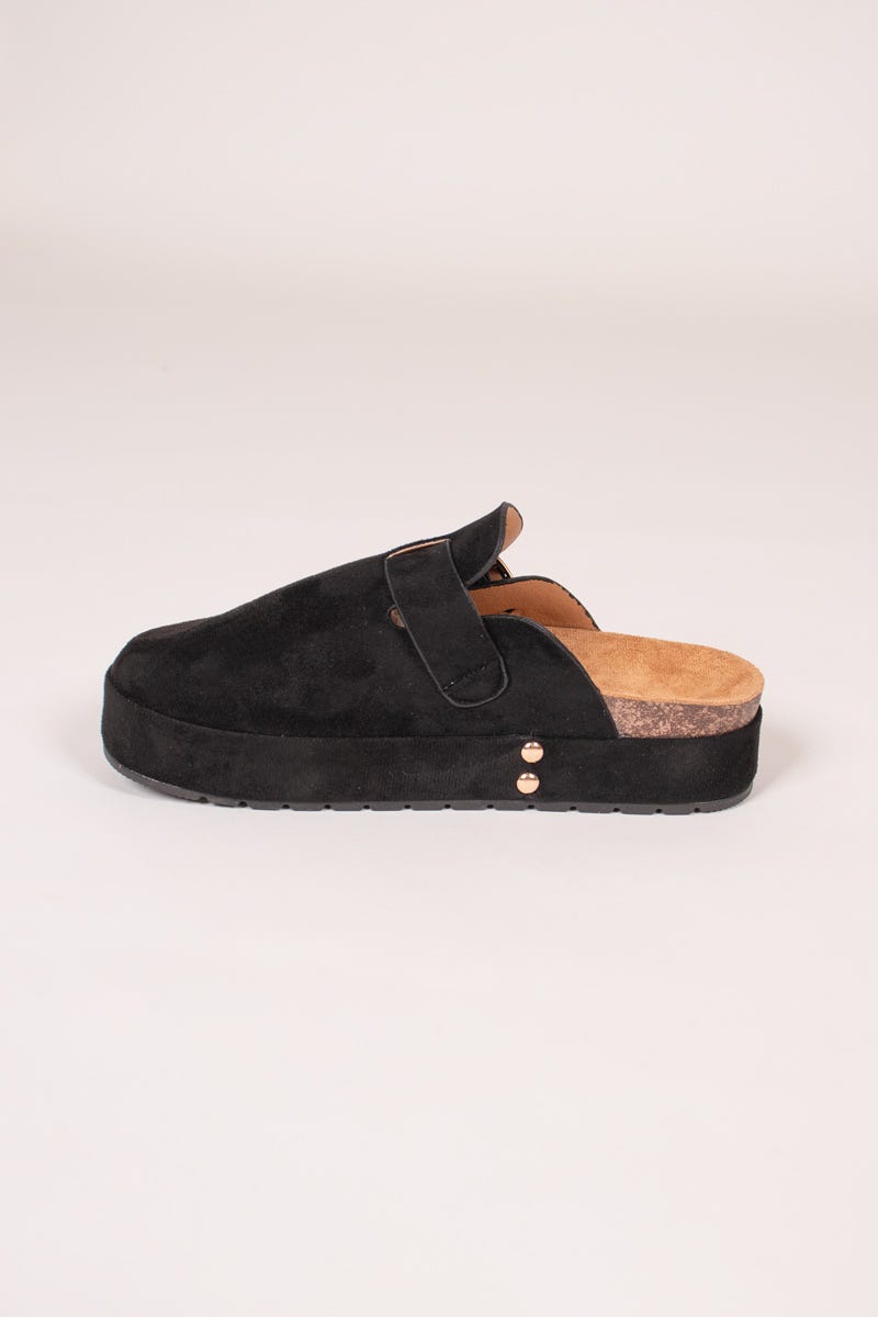 Slippers m. tjock sula, Svart