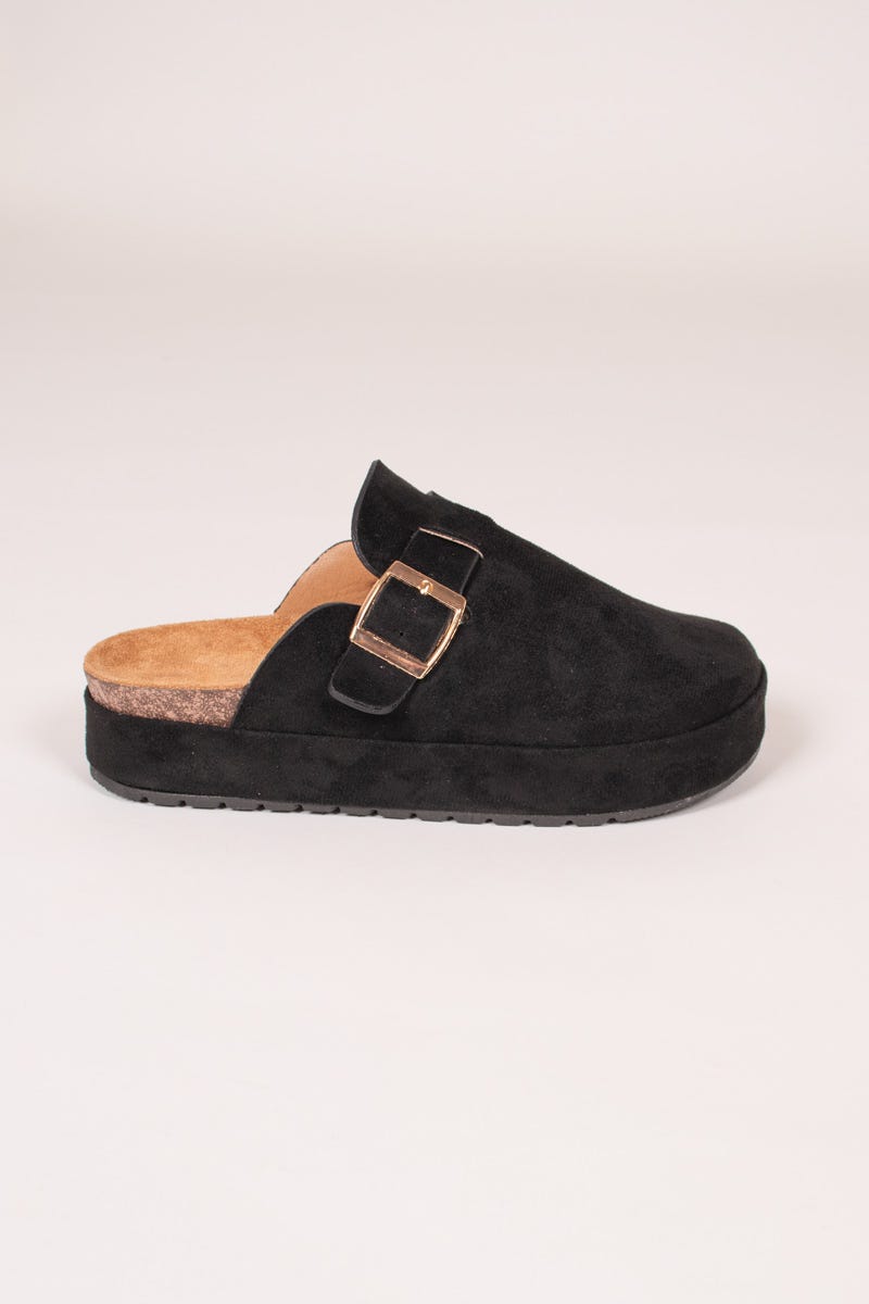 Slippers m. tjock sula, Svart