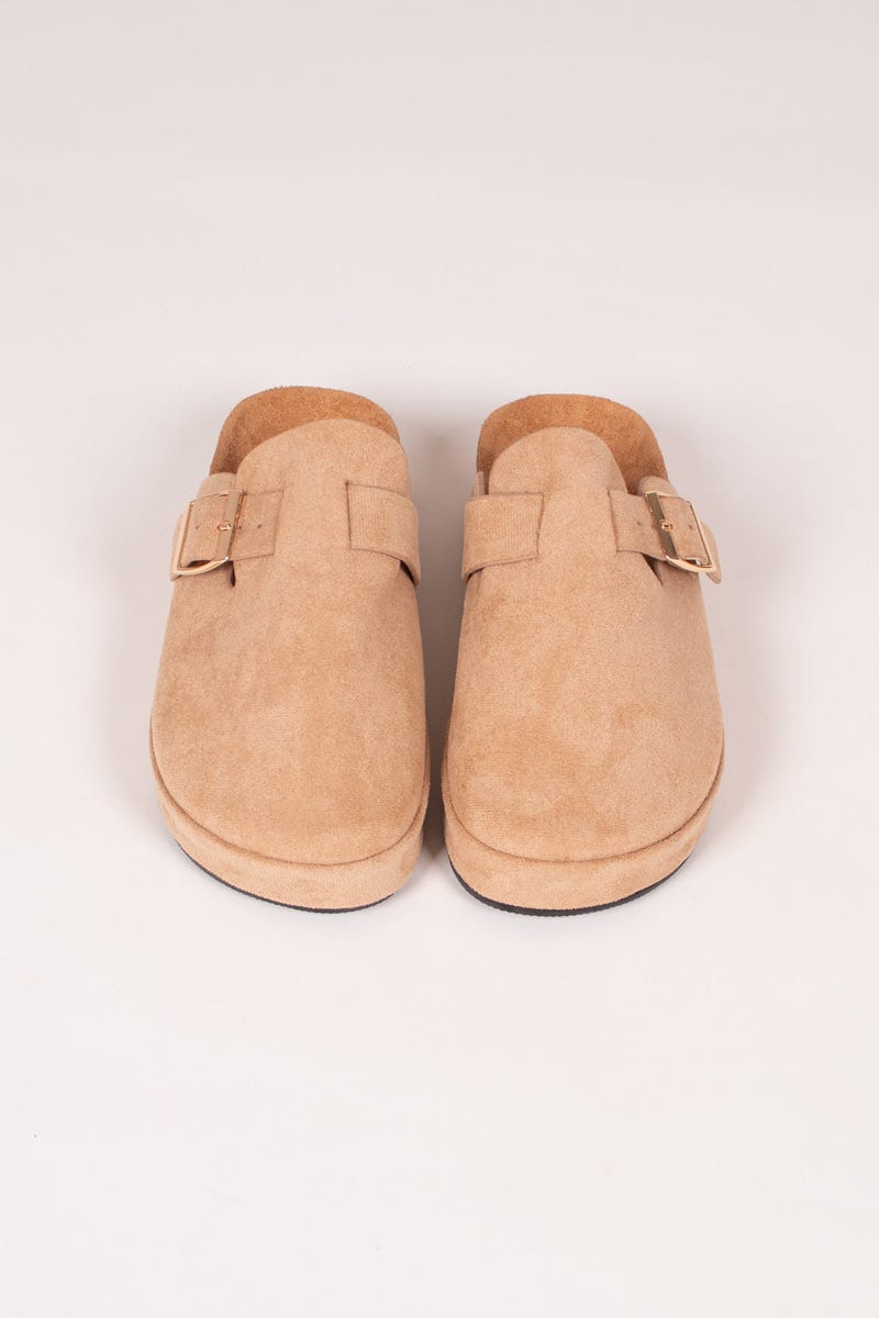 Slippers m. tjock sula, Taupe