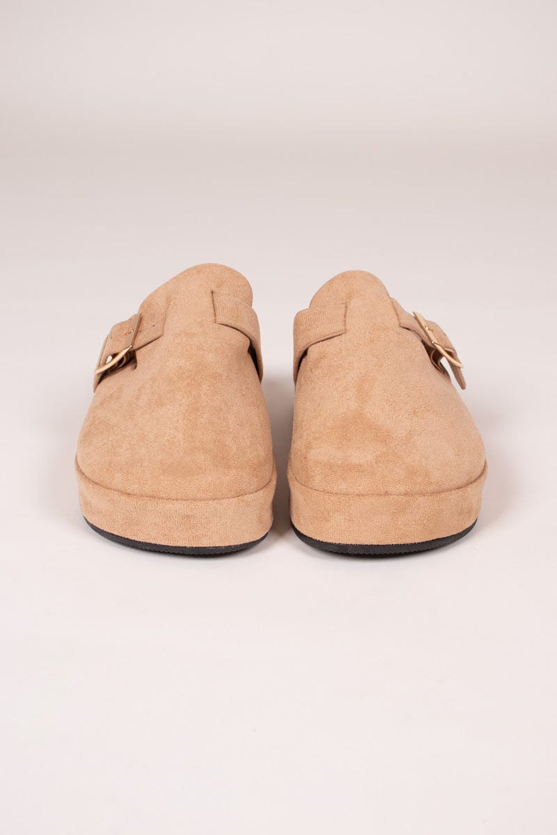 Slippers m. tjock sula, Taupe