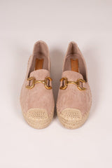 Espadrillos m. guldspänne, Beige