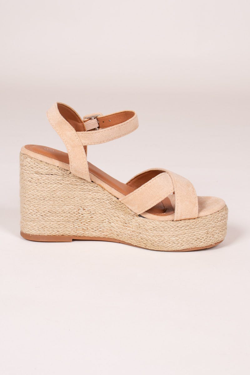 Espadrillos sandal m. kilklack, Beige