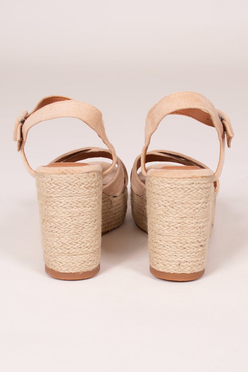 Espadrillos sandal m. kilklack, Beige