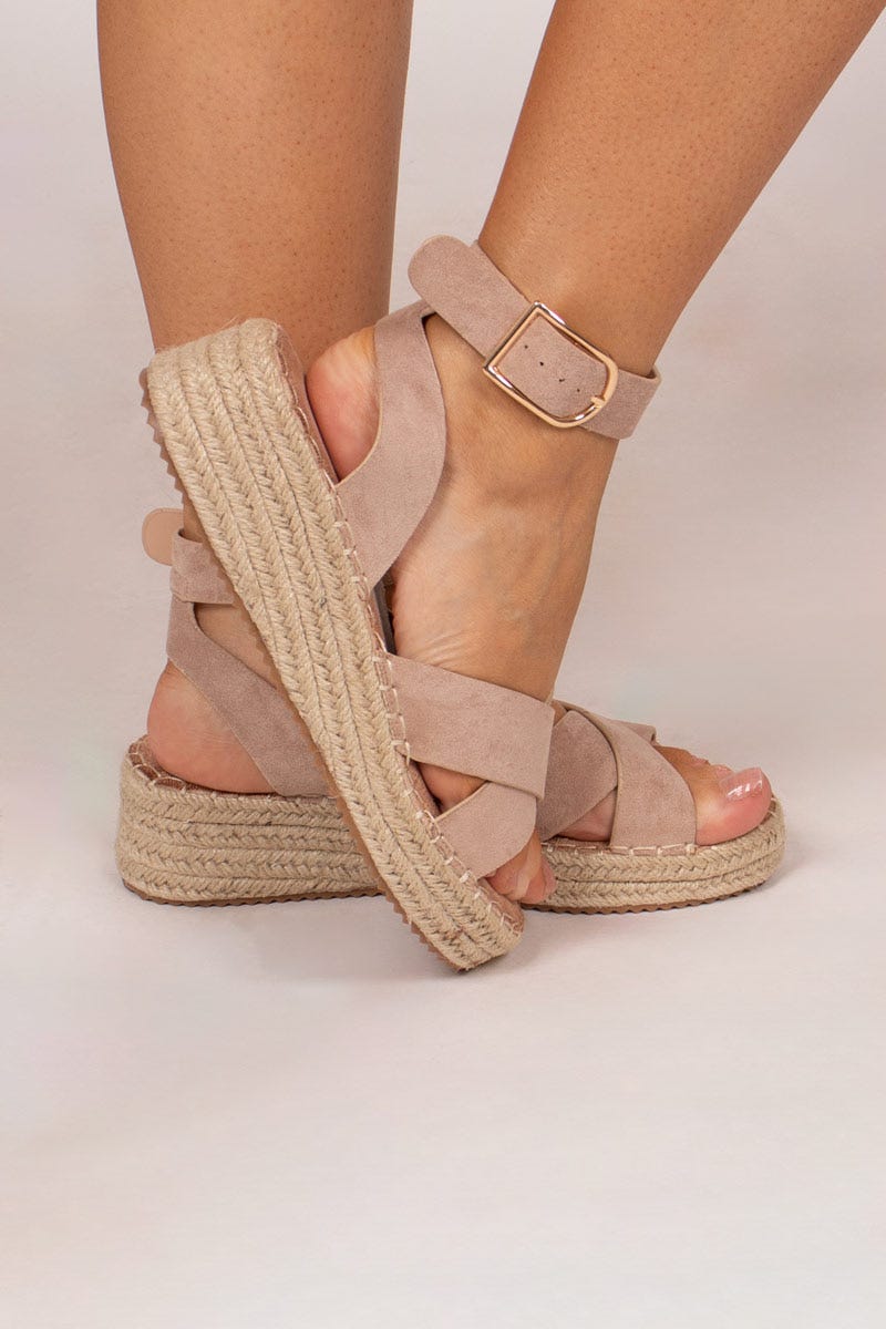 Espadrillos sandaler, Beige