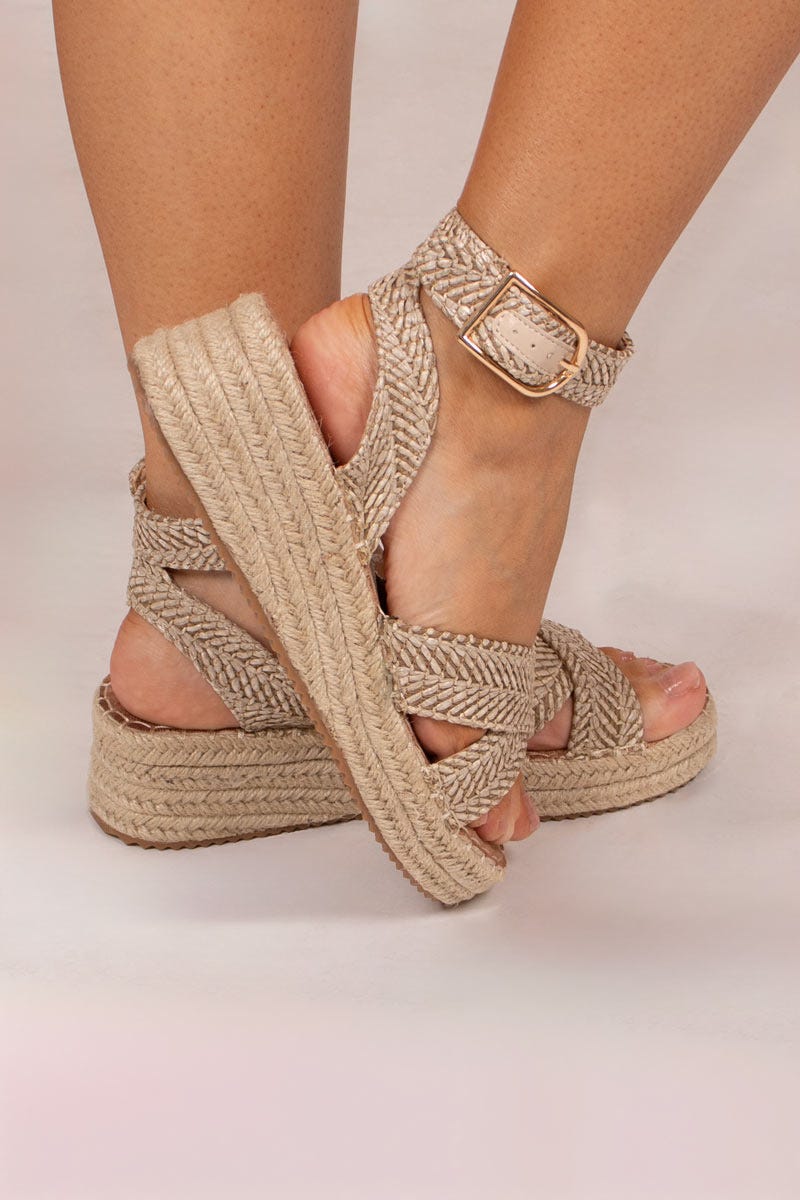 Espadrillos sandaler, Taupe