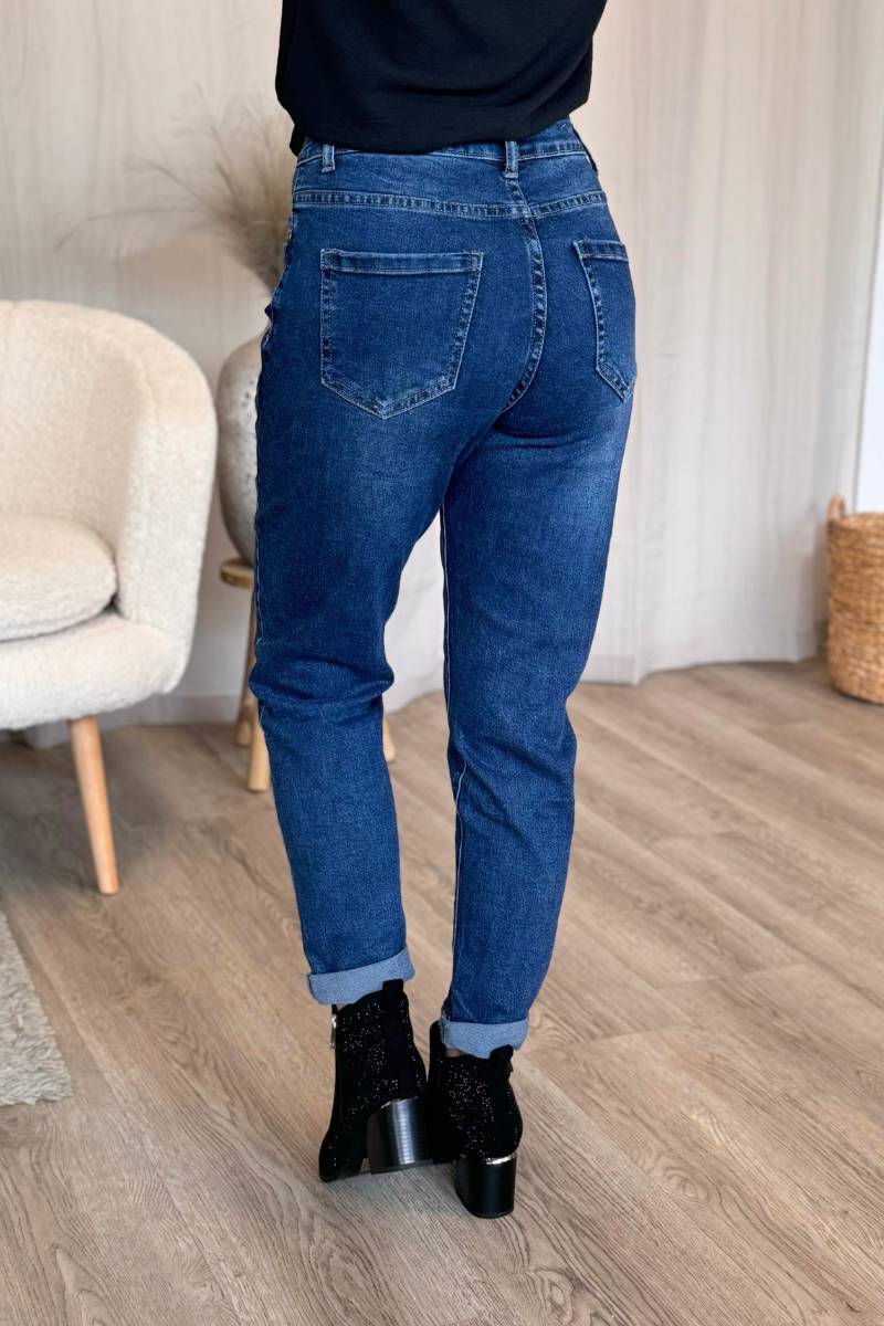 Highwaist slitna jeans, Denim