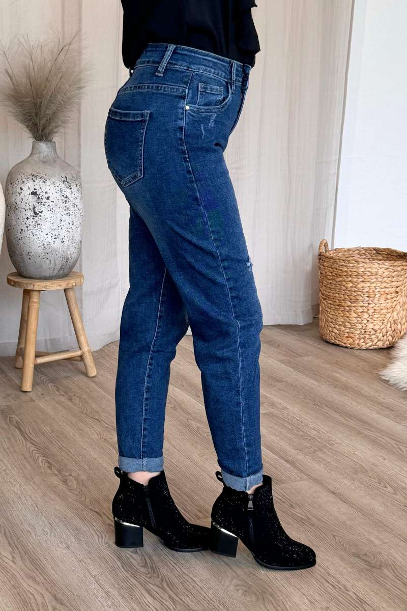 Highwaist slitna jeans, Denim