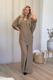 Batwing glimmer bluse Guld