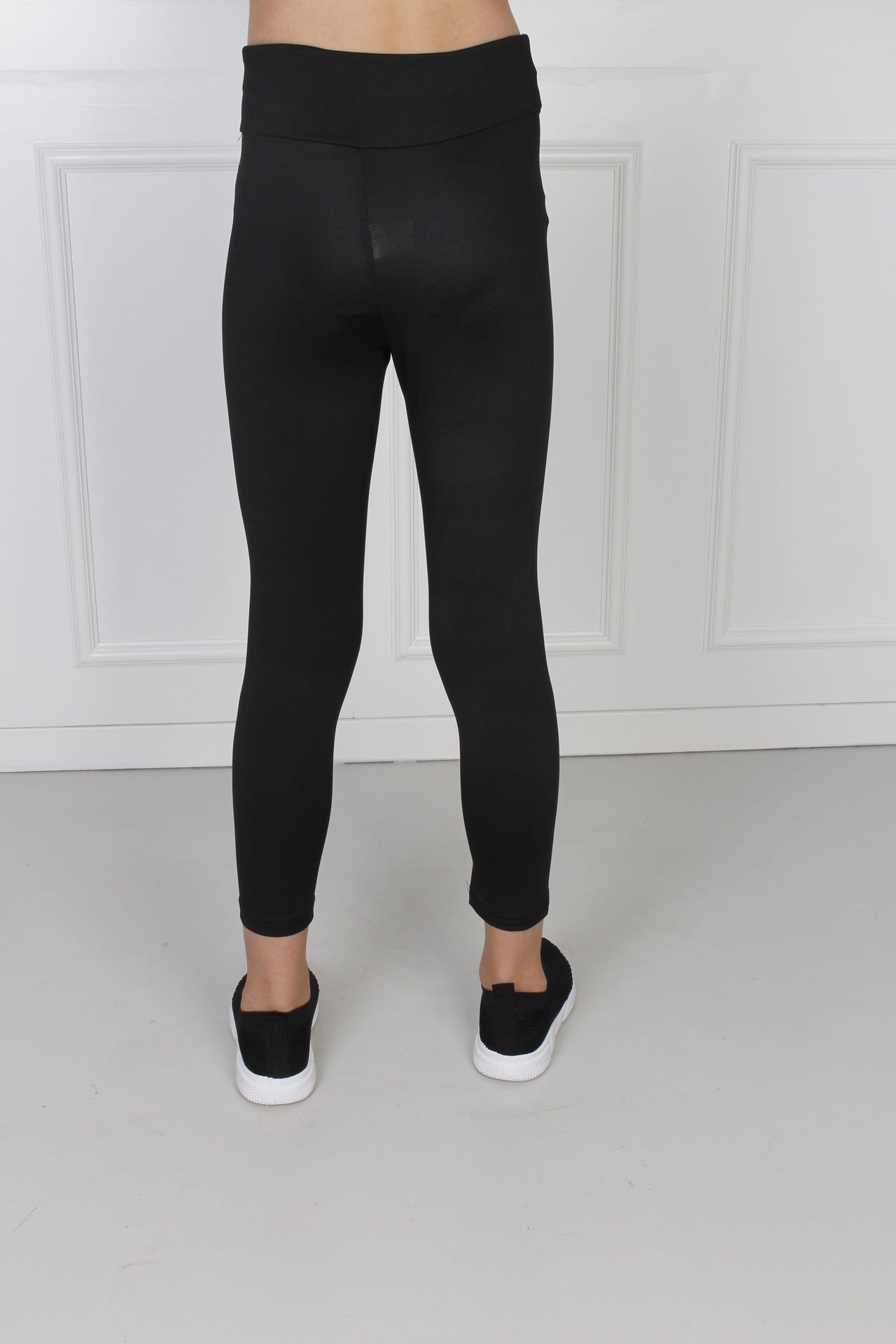 Højtaljet plain leggings, sort