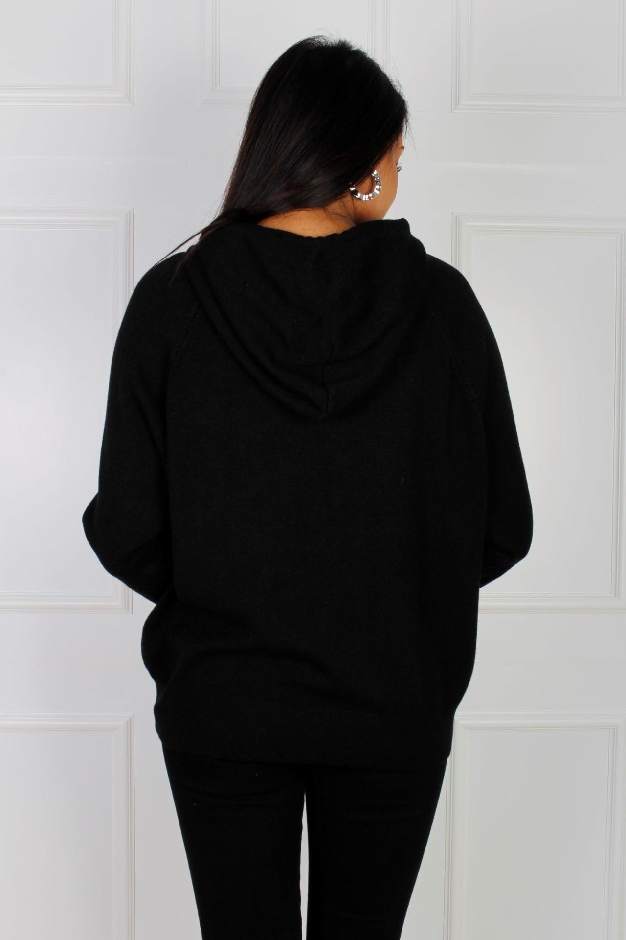 Dana hoodie m. peace symbol, Svart