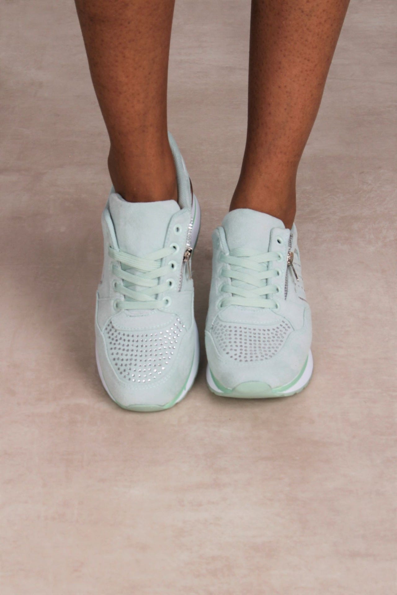 Sneakers m. detaljer, Mint