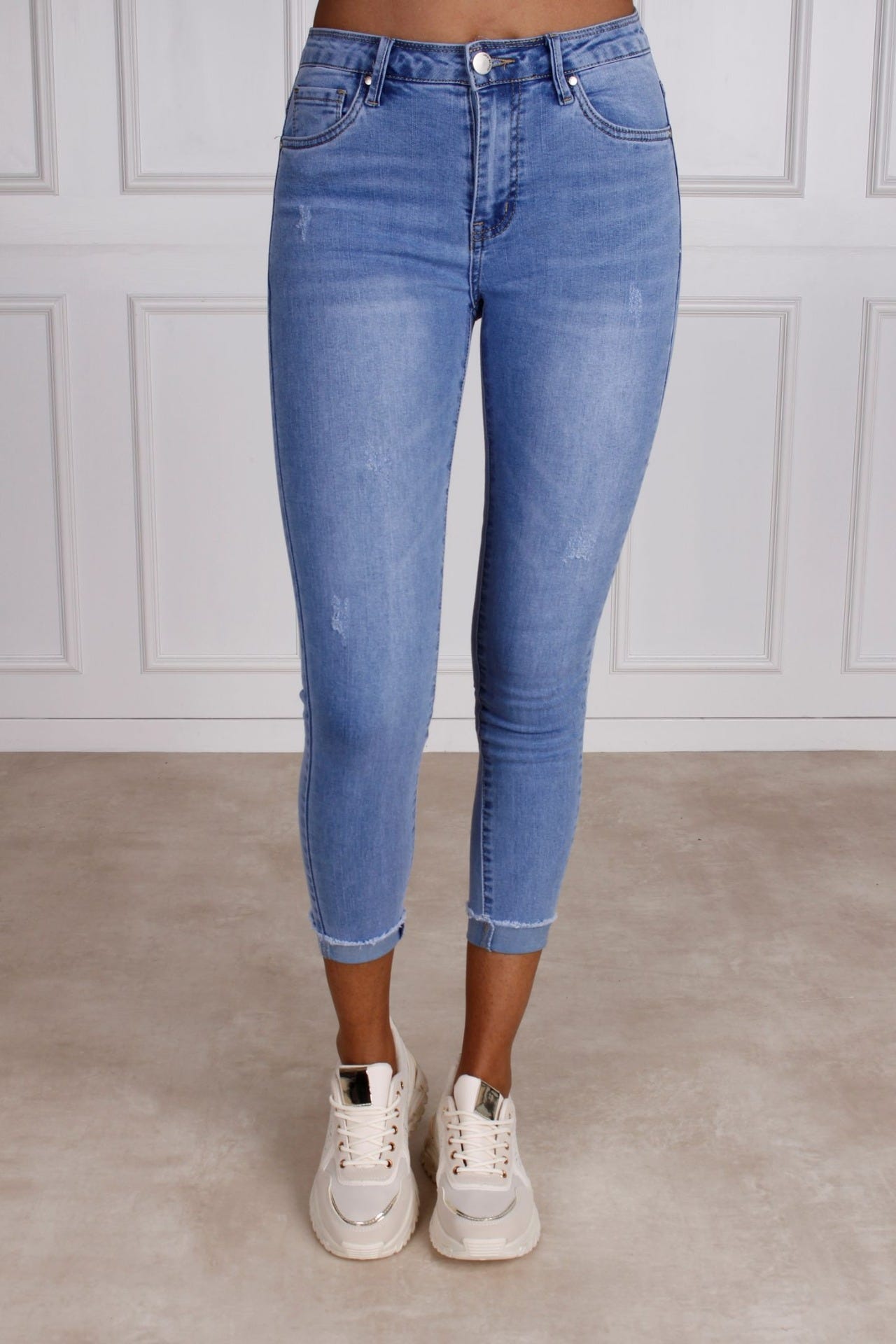 Basic jeans, lys denim