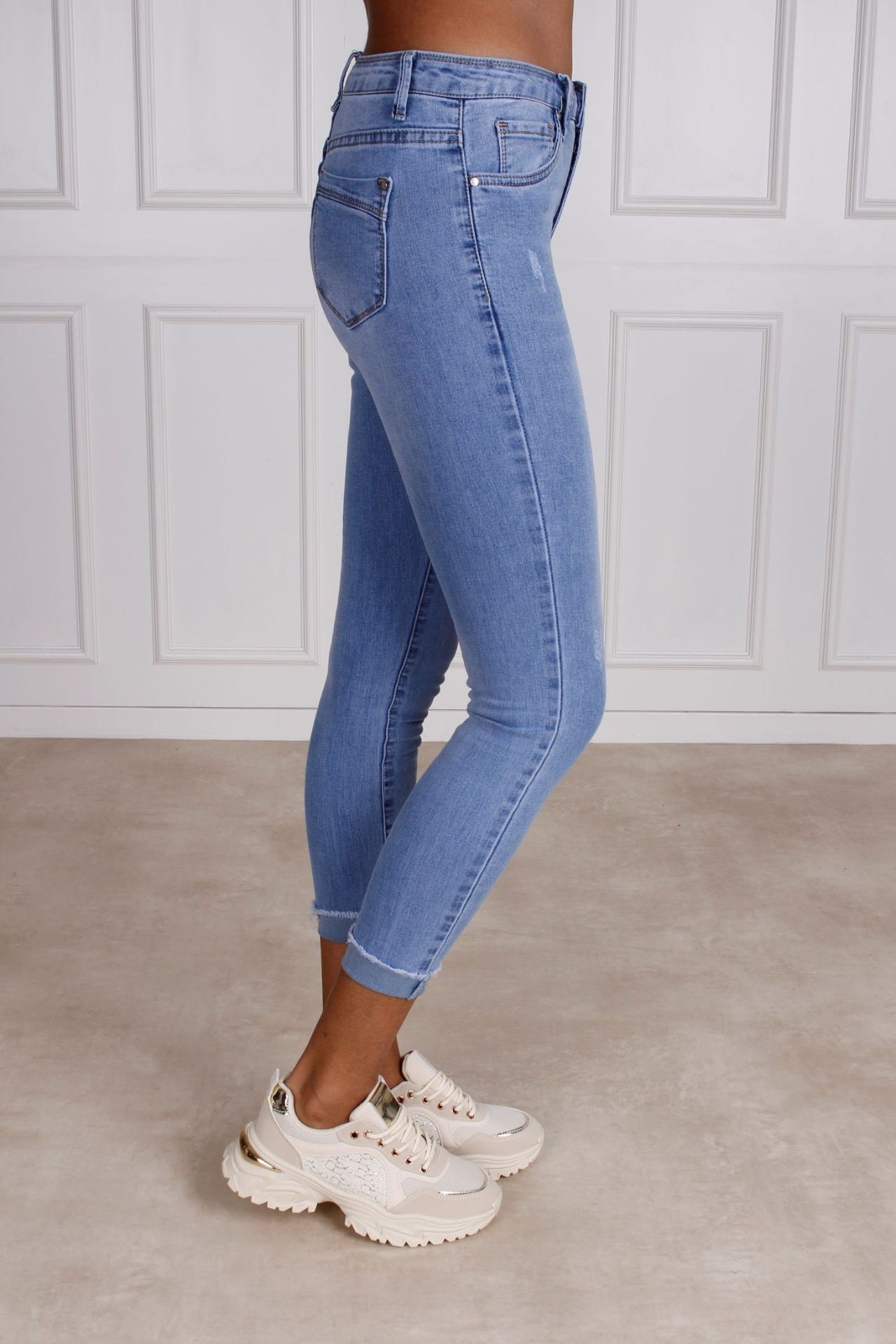 Basic jeans, lys denim