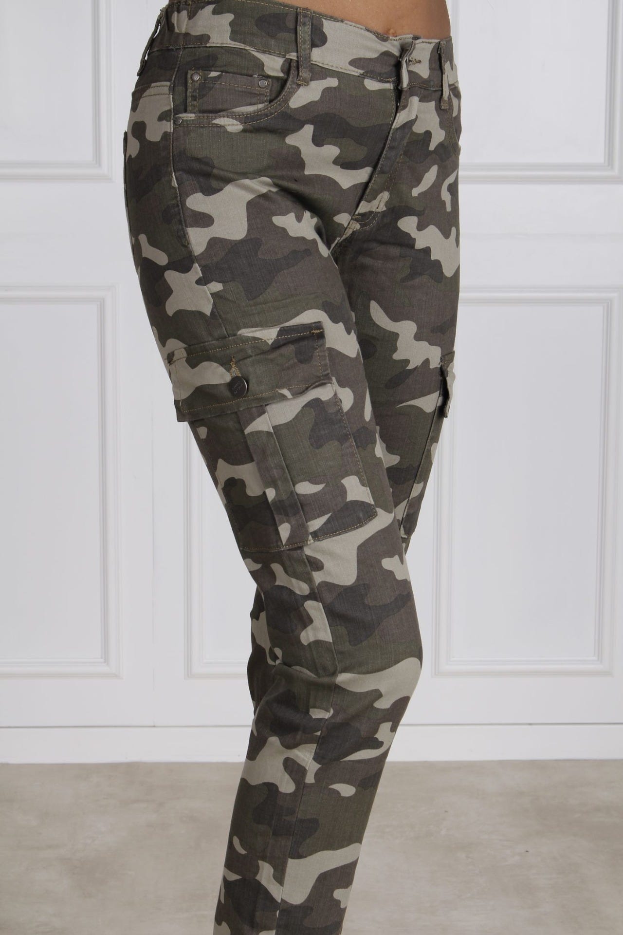 Cargo camouflage jeans, khaki