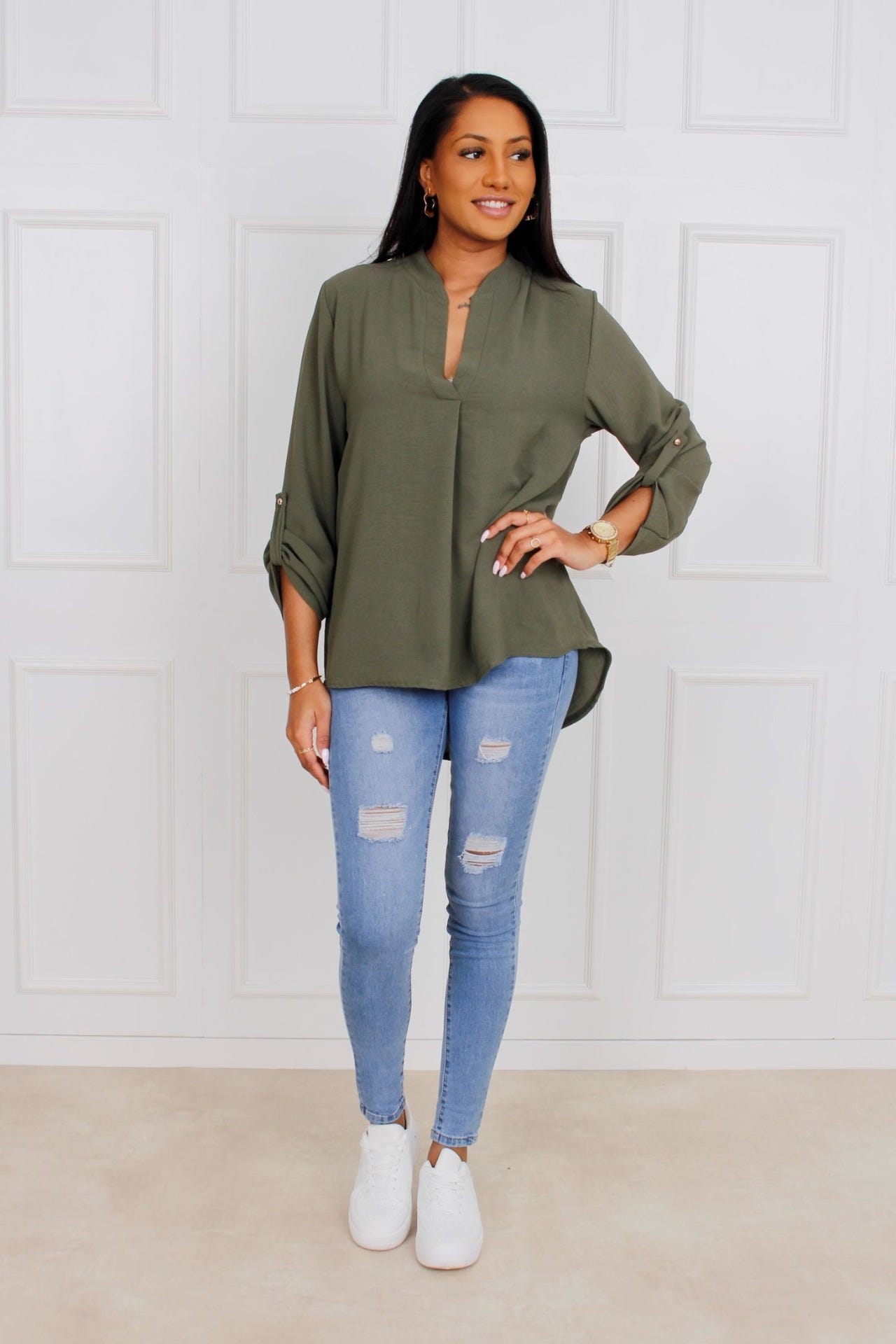 Adeline blus, Khaki