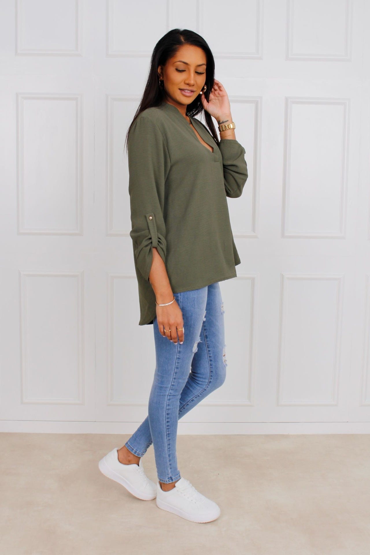 Adeline blus, Khaki