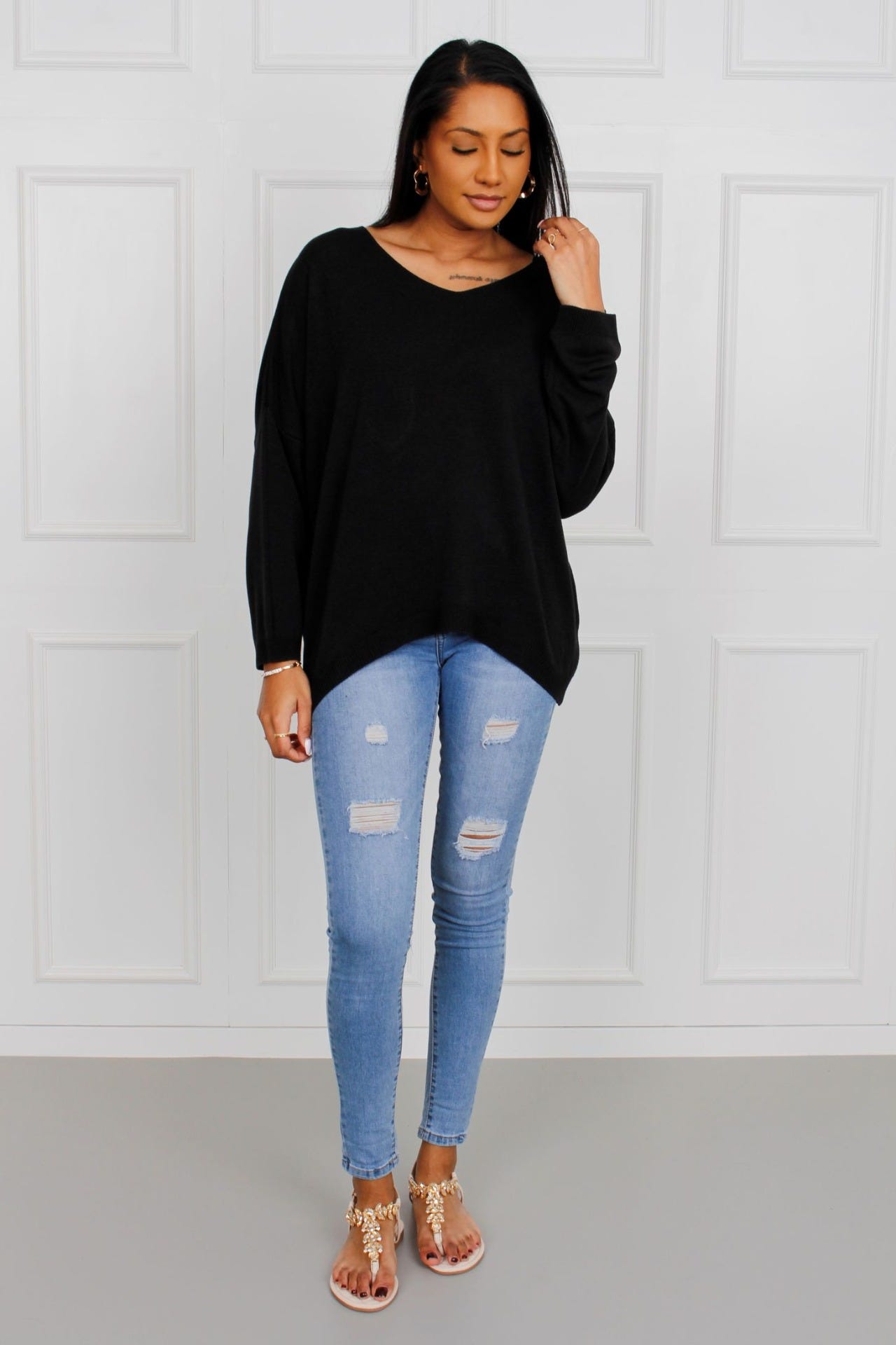Løs bluse, Sort
