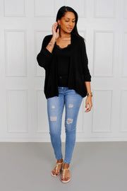 Løs cardigan, sort