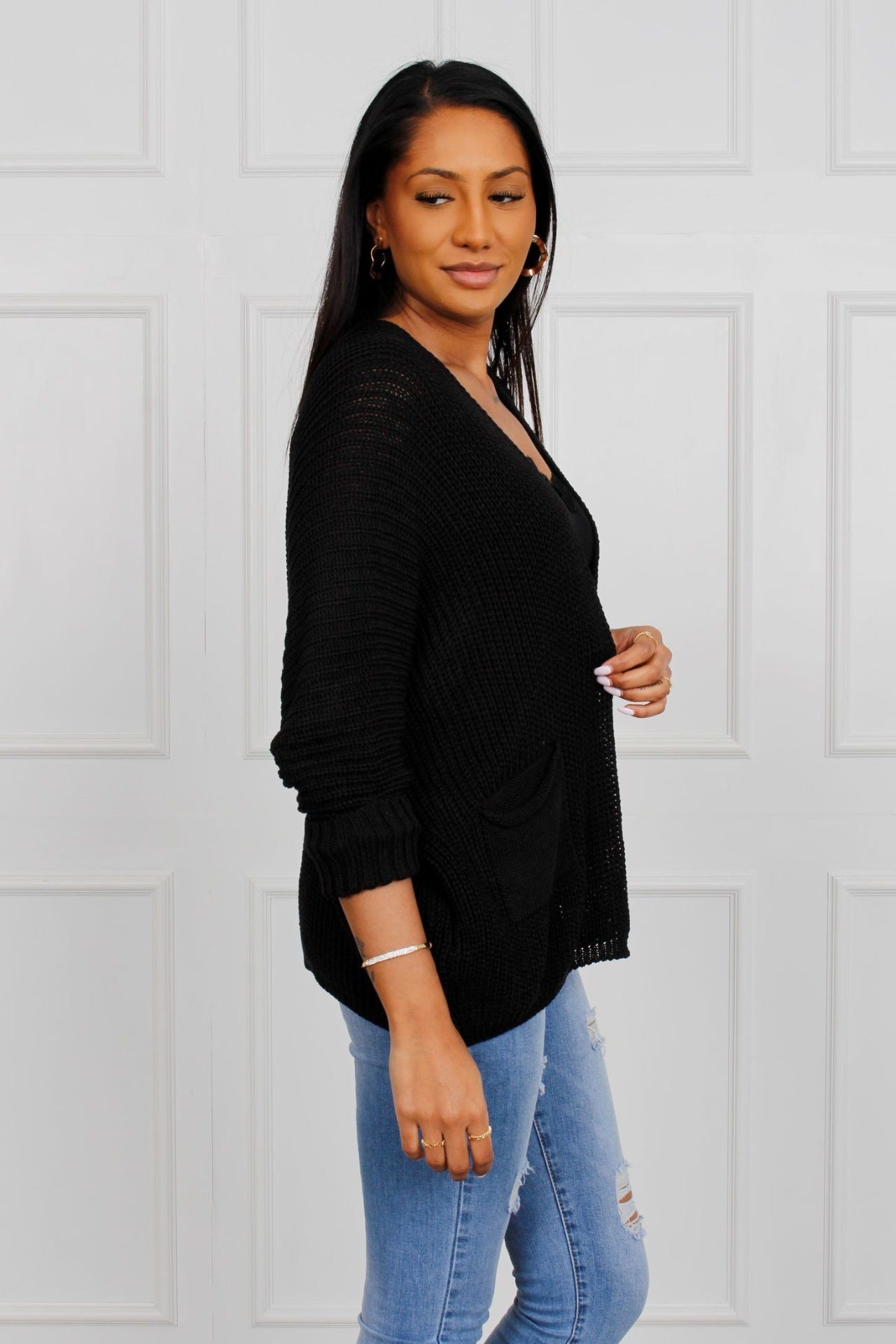 Lös cardigan, Svart