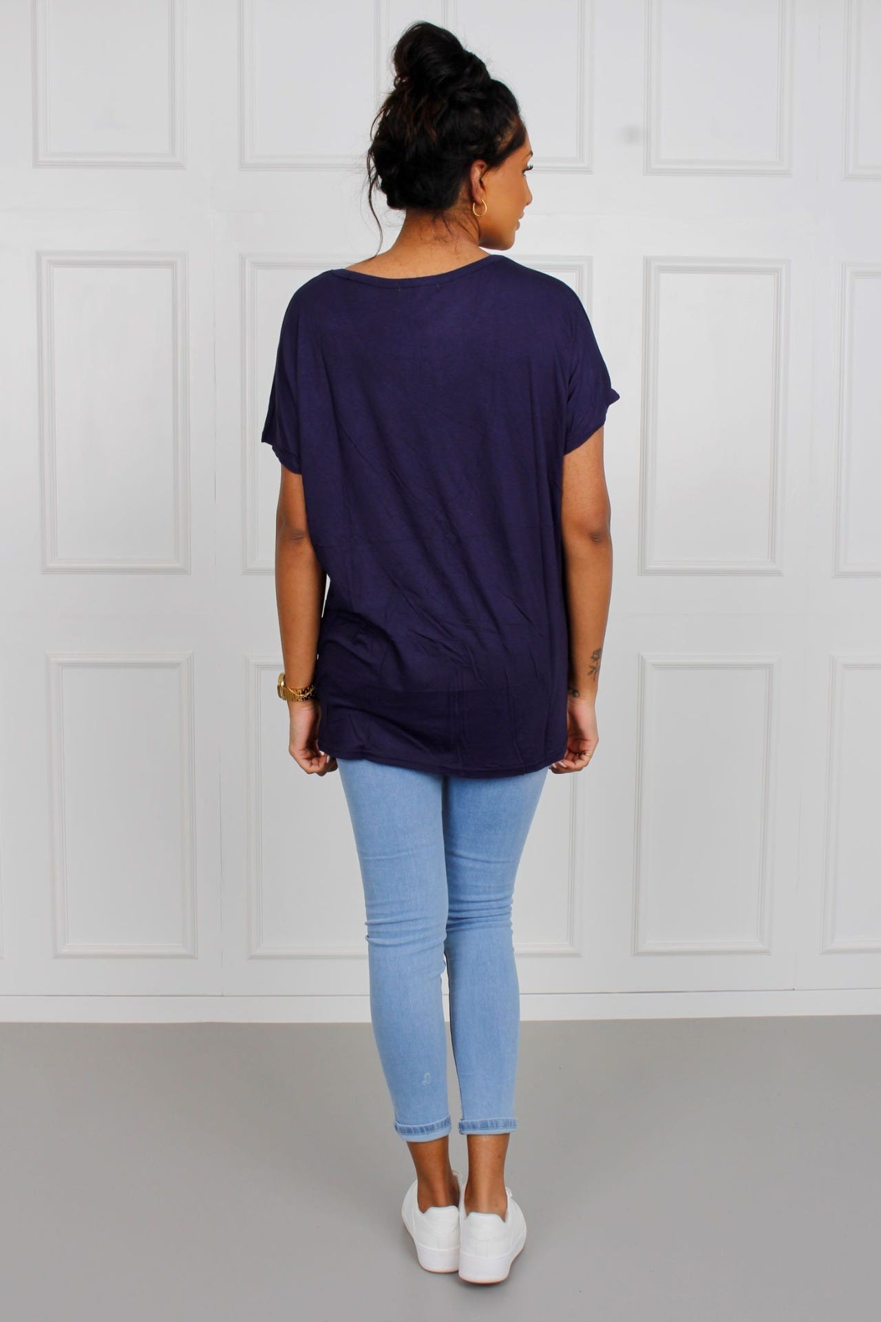 T-shirt med gepardmotiv, navy