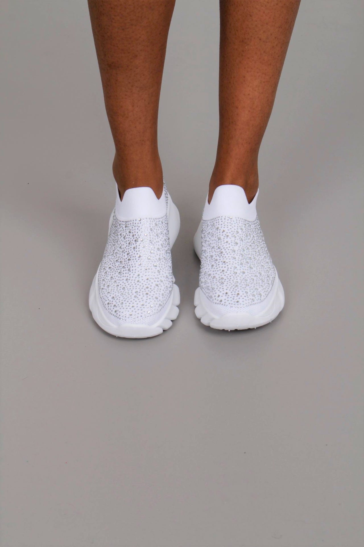 Slip-on sneakers m. glitter, Vit