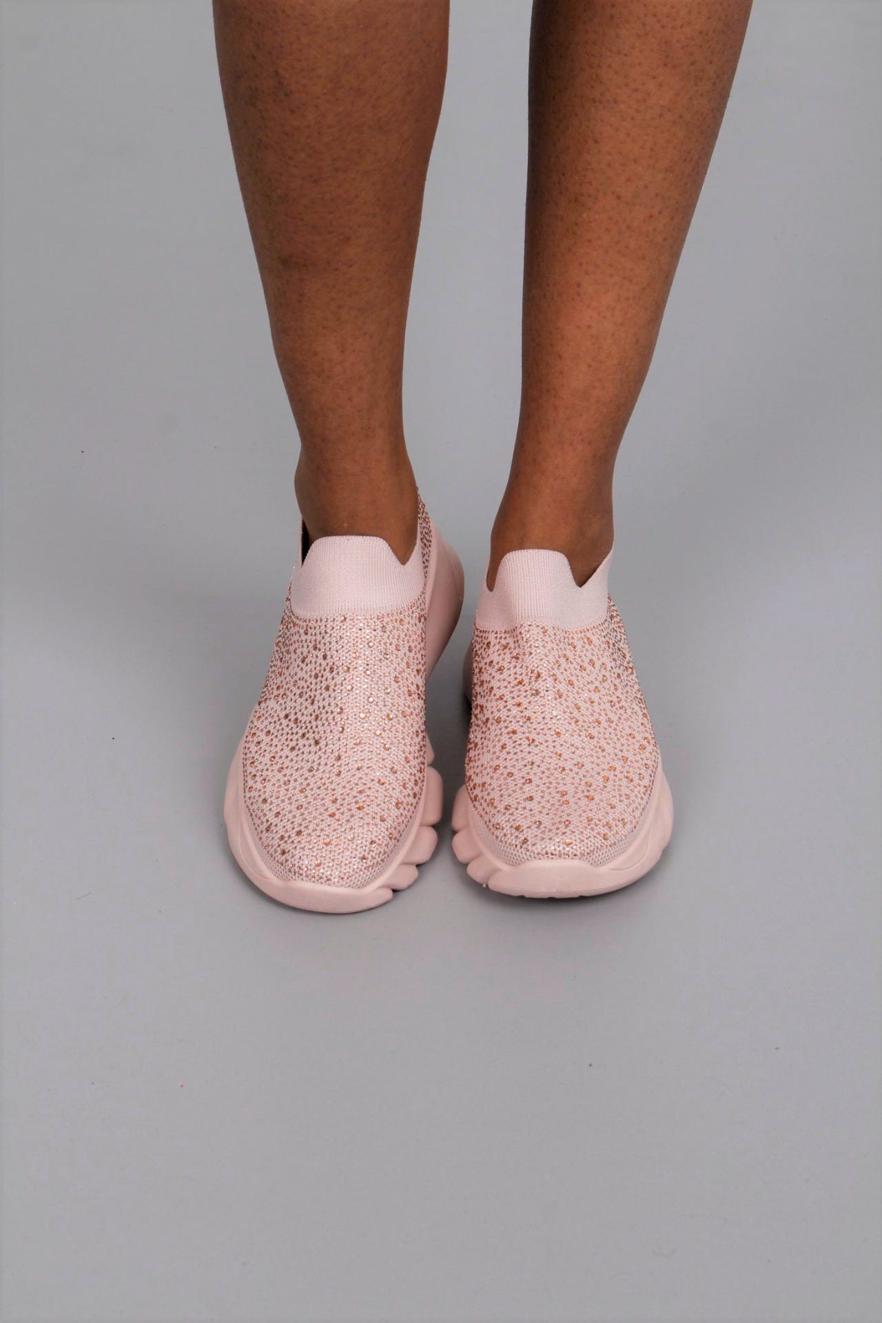 Slip-on sneakers m. glitter, Rosa 