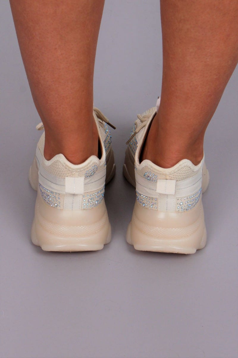 Sneakers m. nitar, Beige