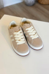 Sneakers m. matt look, Beige