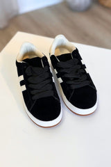 Sneakers m. matt look, Svart