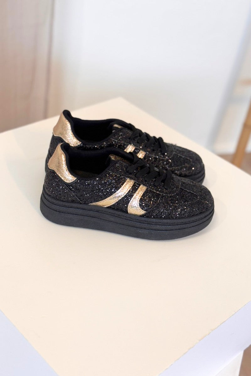 Glittriga sneakers, Svart