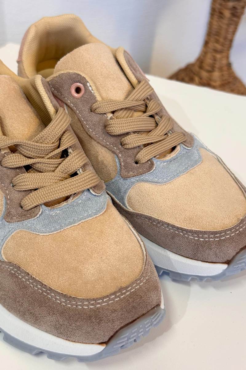 Sneakers m. nubuck Taupe