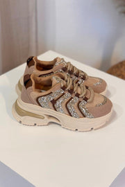 Sneakers m. glimmer detaljer Beige