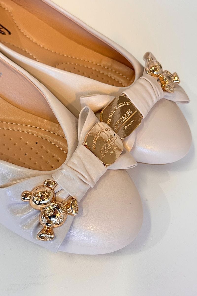 Ballerina m. bamse detalje Beige