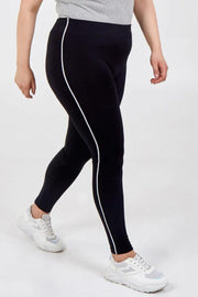 Vinter leggings m. stribe Sort