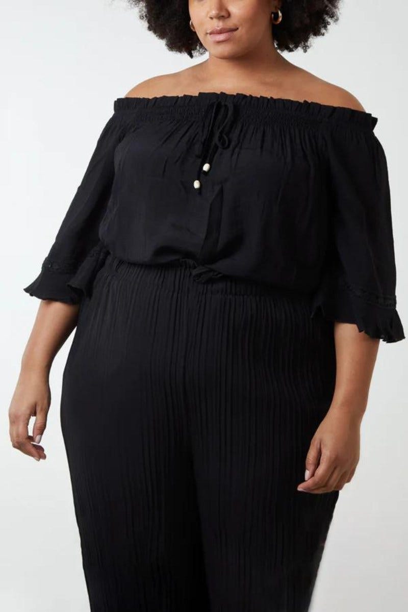 Off shoulder top, Svart