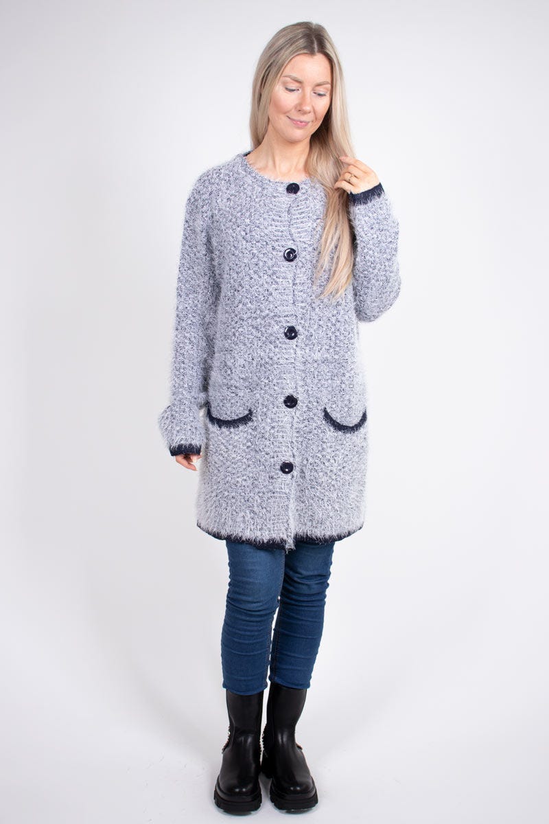 Stickad cardigan, Navy